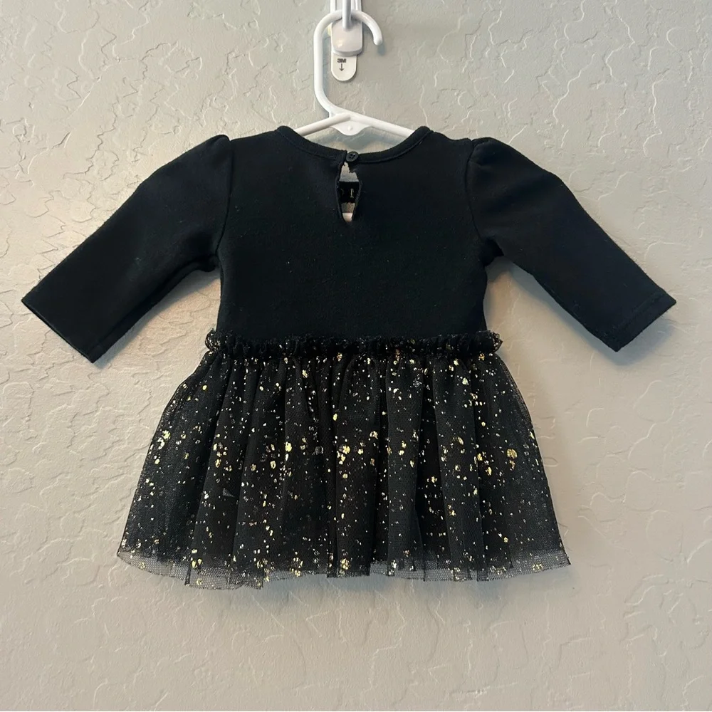⭐️Baby starters my first new year black and gold tutu skirted bodysuit newborn